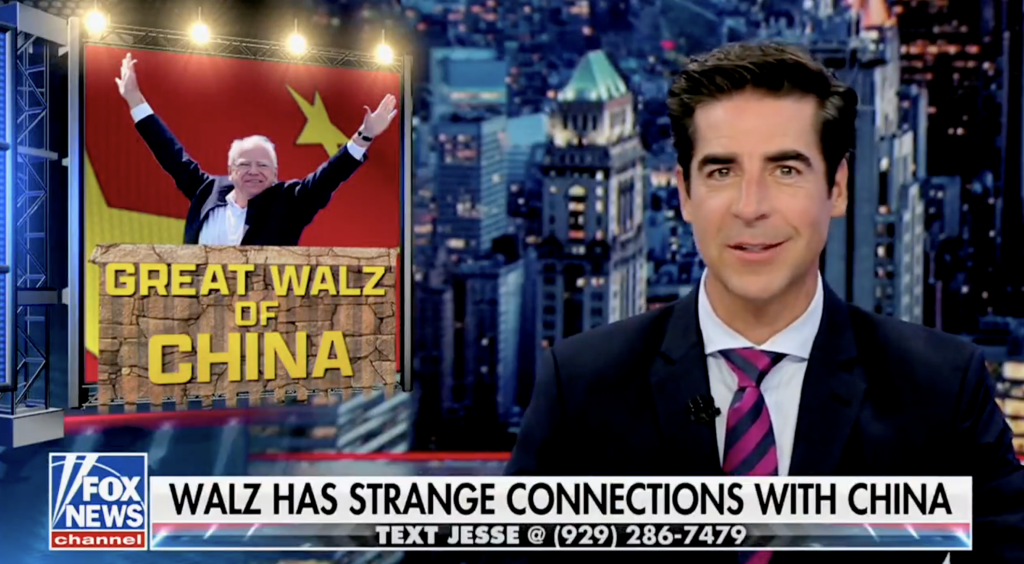 WATCH: Jesse Watters EXPOSES Tim Walz’s Shocking Ties To Chinese Communists